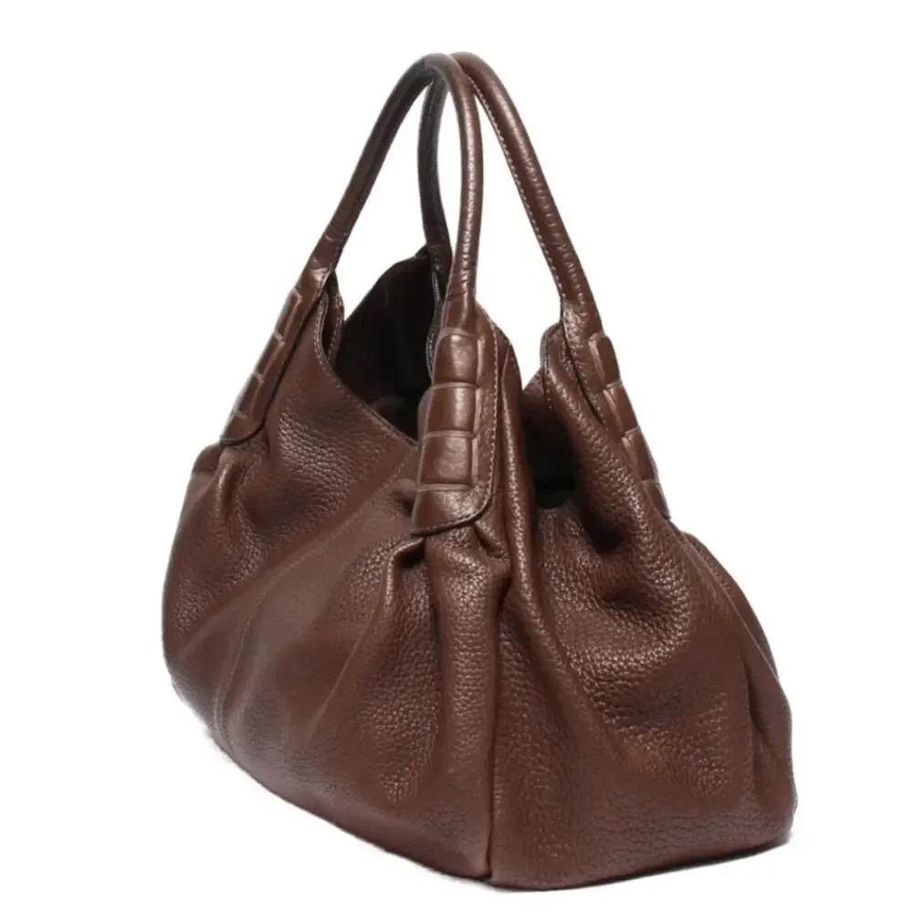 TOD'S EUC XL PEBBLED LEATHER HOBO BAG SATCHEL.
